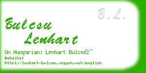 bulcsu lenhart business card